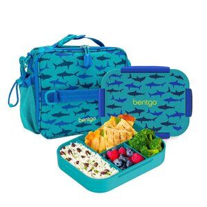 NEW Bentgo 2-Piece Kids Snap & Go Lunch Set Sharks